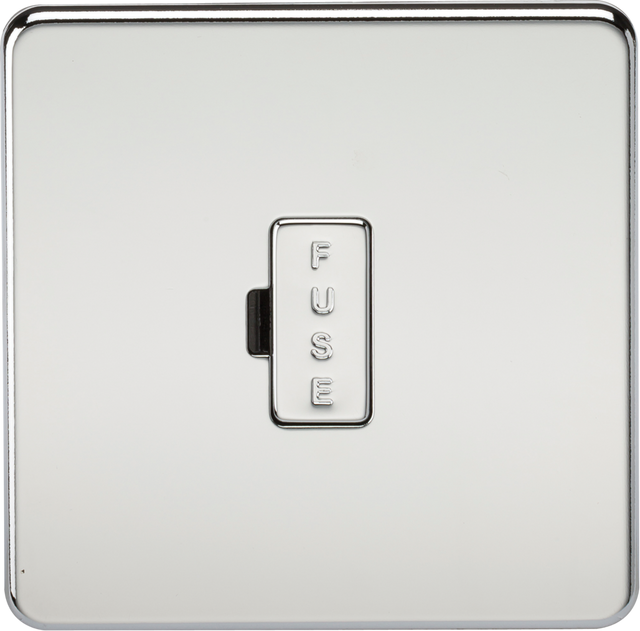 ML Accessories 13A Fused Spur Unit in Polished Chrome - Front View
