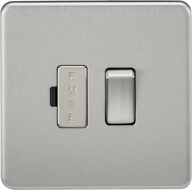 13A Switched Fused Spur Unit - Brushed Chrome
