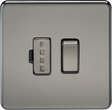 13A Switched Fused Spur Unit - Black Nickel - Fused spur with switched rocker