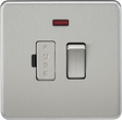 13A Switched Fused Spur Unit with Neon - Brushed Chrome