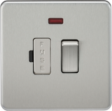 13A Switched Fused Spur Unit with Neon - Brushed Chrome