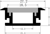 2M Aluminium Profile - Recessed Mount