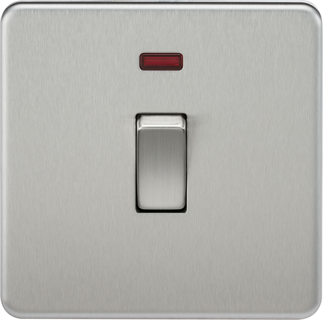 20A 1G DP Switch with Neon - Brushed Chrome