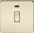 20A 1G DP Switch with Neon - Polished Brass