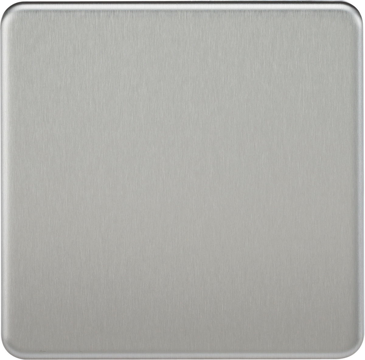 1G Blanking Plate - Brushed Chrome, Screwless Design