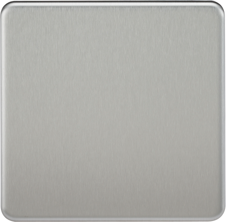 1G Blanking Plate - Brushed Chrome, Screwless Design