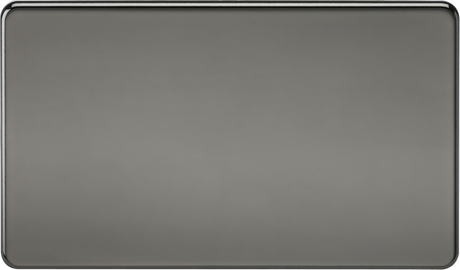 Screwless 2G Blanking Plate - Black Nickel