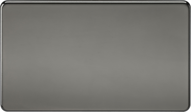 Screwless 2G Blanking Plate - Black Nickel