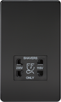 115V/230V Dual Voltage Shaver Socket - Matt Black with Black Insert