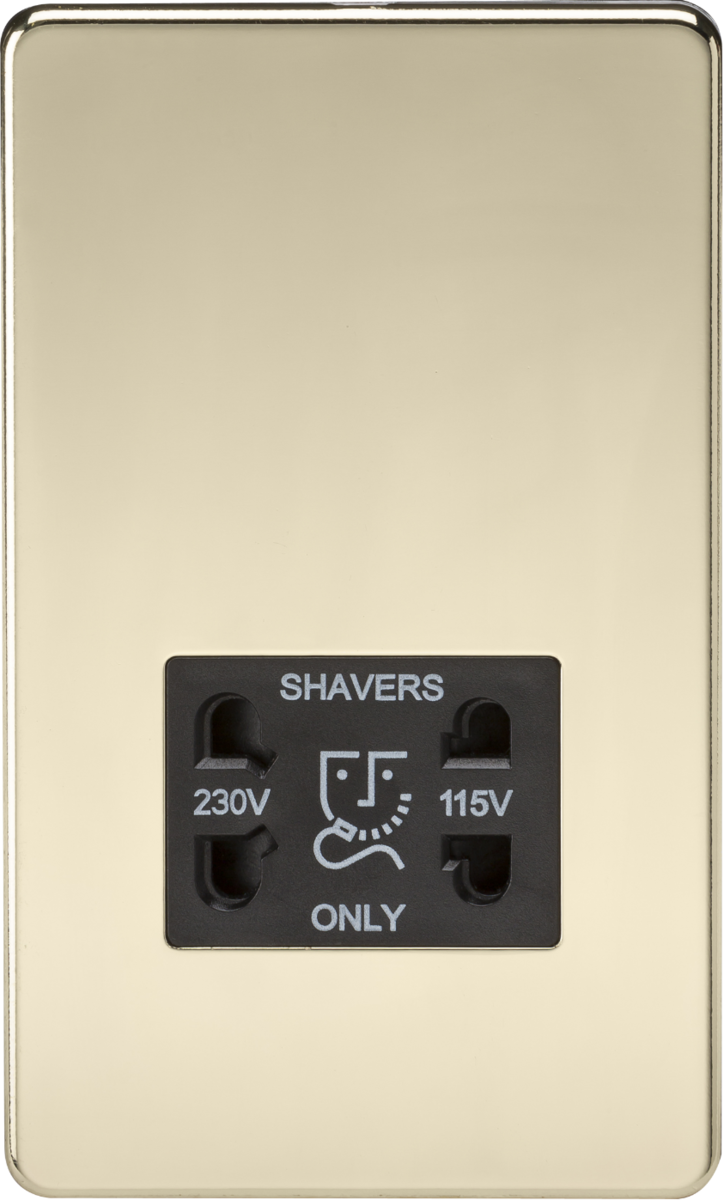 Polished Brass Dual Voltage Shaver Socket - SF8900PB