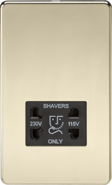 Polished Brass Dual Voltage Shaver Socket - SF8900PB