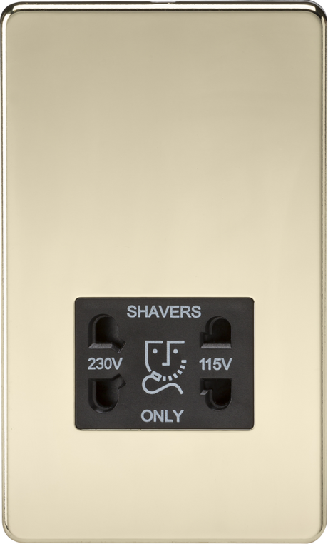 Polished Brass Dual Voltage Shaver Socket - SF8900PB