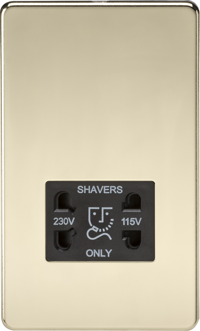 Polished Brass Dual Voltage Shaver Socket - SF8900PB