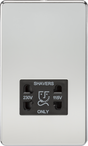 115V/230V Dual Voltage Shaver Socket - Polished Chrome with Black Insert