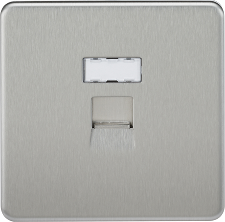 RJ45 Network Outlet - Brushed Chrome