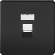 RJ45 Network Outlet - Matt Black with Screwless Design