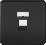 RJ45 Network Outlet - Matt Black with Screwless Design