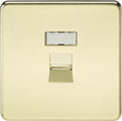 RJ45 Network Outlet - Polished Brass, Screwless Design