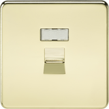 RJ45 Network Outlet - Polished Brass, Screwless Design