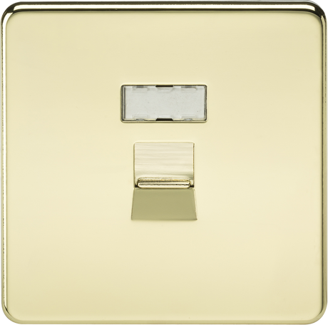 RJ45 Network Outlet - Polished Brass, Screwless Design