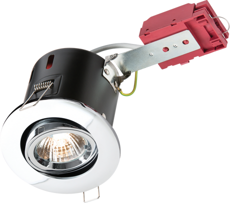 230V IP20 50W GU10 IC Fire-Rated Tilt Downlight Chrome