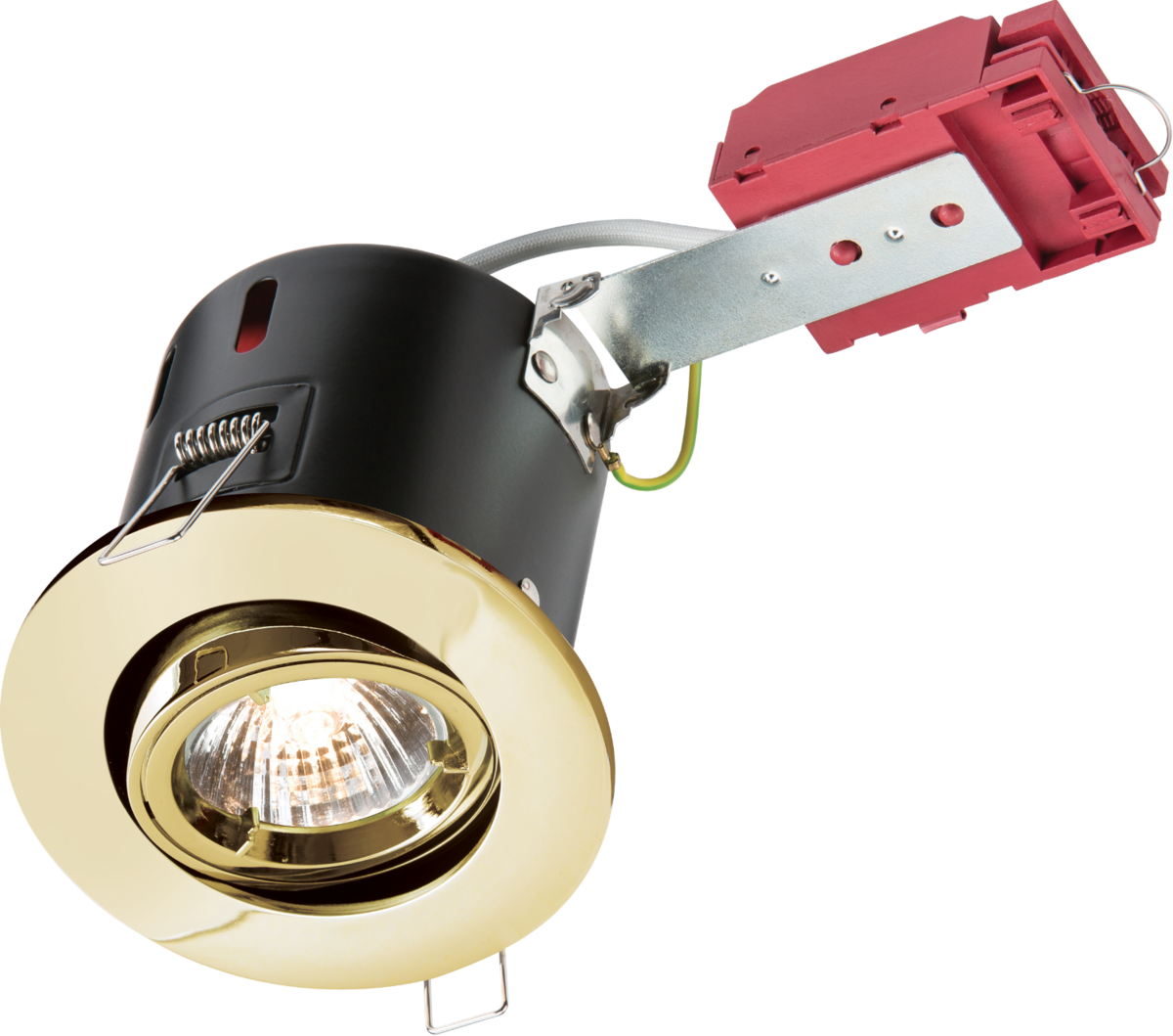 230V IP20 50W GU10 Brass Tilt Downlight