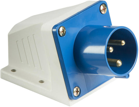 240V IP44 16A Appliance Inlet with Blue and White Finish