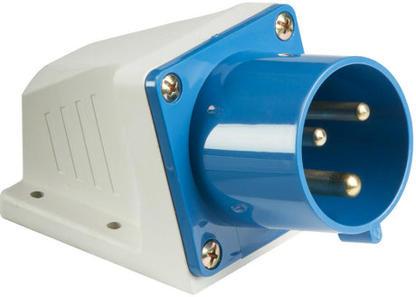 240V IP44 32A Appliance Inlet - Blue & White Finish