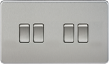 ML Accessories 10AX 4G 2-Way Switch - Brushed Chrome