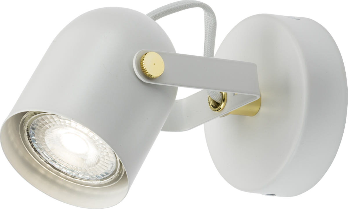 230V GU10 Single Spotlight - Matt White, Adjustable Head