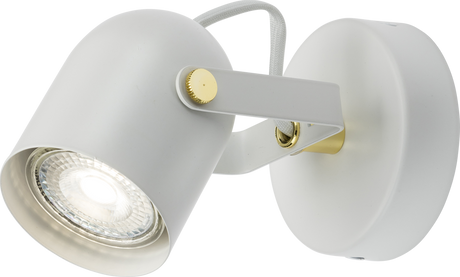 230V GU10 Single Spotlight - Matt White, Adjustable Head