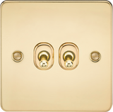10AX 2G 2-way Toggle Switch - Polished Brass