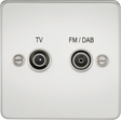 Screened Diplex Outlet (TV, FM DAB) - Polished Chrome