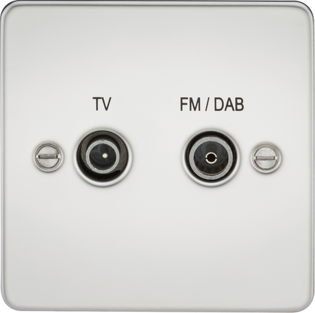 Screened Diplex Outlet (TV, FM DAB) - Polished Chrome