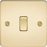 10AX 1G 2-way Switch - Polished Brass in Flat Plate Design
