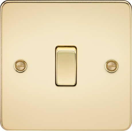 10AX 1G 2-way Switch - Polished Brass in Flat Plate Design