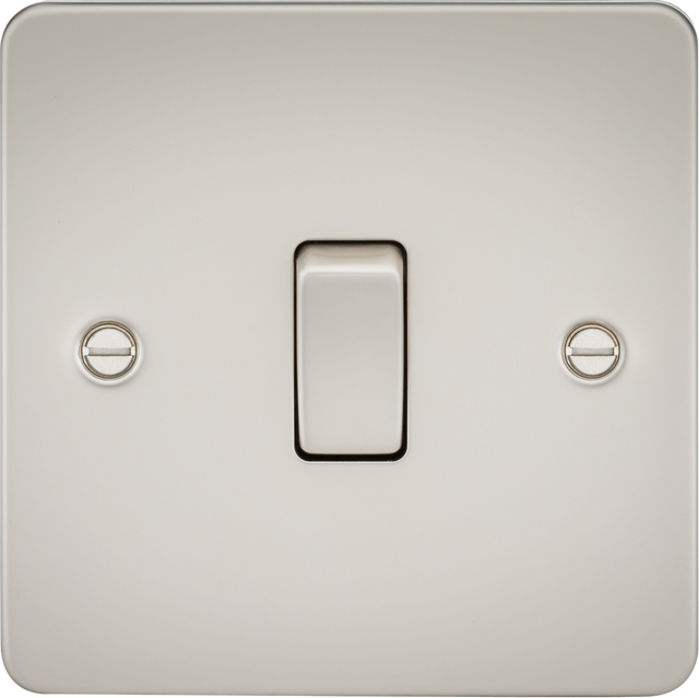 Flat Plate 10AX 1G 2 Way Switch - Pearl