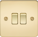 10AX 2G 2-Way Switch - Polished Brass, Ultra-Low Profile