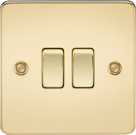 10AX 2G 2-Way Switch - Polished Brass, Ultra-Low Profile