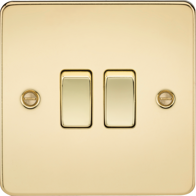 10AX 2G 2-Way Switch - Polished Brass, Ultra-Low Profile