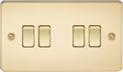 10AX 4G 2-Way Switch - Polished Brass - Flat Plate Design