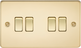 10AX 4G 2-Way Switch - Polished Brass - Flat Plate Design