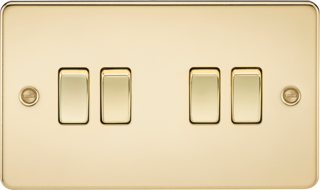 10AX 4G 2-Way Switch - Polished Brass - Flat Plate Design