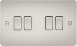 10AX 4G 2-way Switch - Pearl, Flat Plate Design