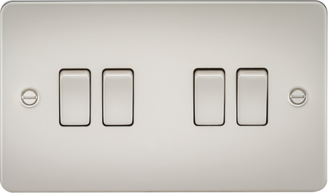 10AX 4G 2-way Switch - Pearl, Flat Plate Design
