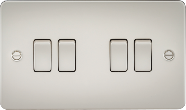 10AX 4G 2-way Switch - Pearl, Flat Plate Design
