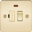 13A Switched Fused Spur Unit with Neon - Polished Brass