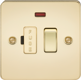 13A Switched Fused Spur Unit with Neon - Polished Brass