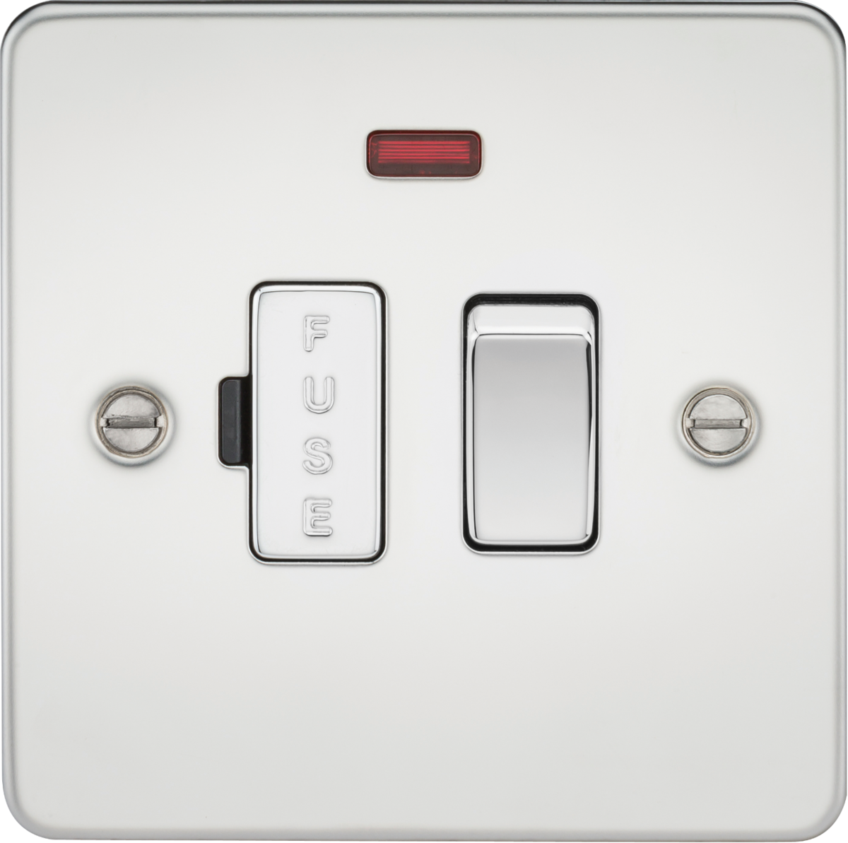 13A Switched Fused Spur Unit with Neon - Polished Chrome