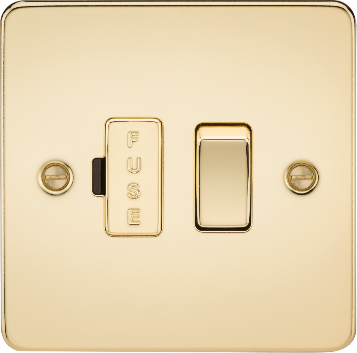 13A Switched Fused Spur Unit - Polished Brass